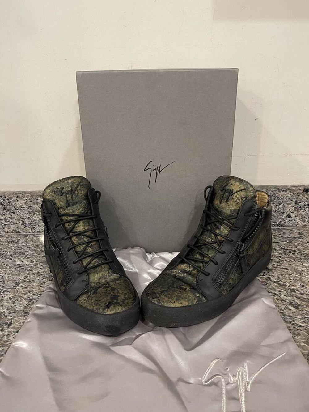 Giuseppe Zanotti ru70011 Camo High-Top Sneakers Size 45 SPBJKI 340126